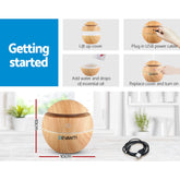 Devanti Aroma Diffuser Aromatherapy Light Wood 130ml